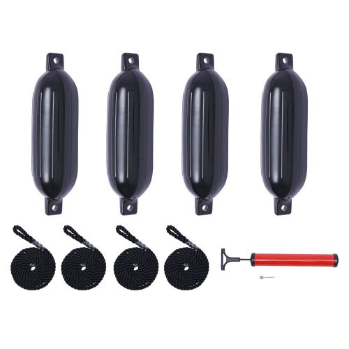 Boat Fender Bumper 4pcs Ribbed Marine 5.5"x20" Dock Shield Protection Black&Pump, US $47.88, image 19