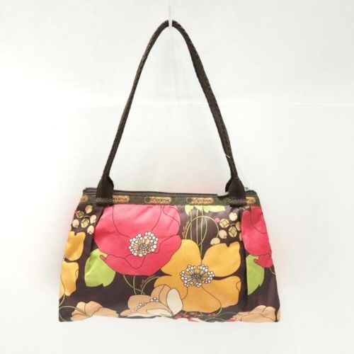 Lesportsac Handbag - Dark Brown Orange Multi Floral Pattern Lesponylon, US $79.94, image 4