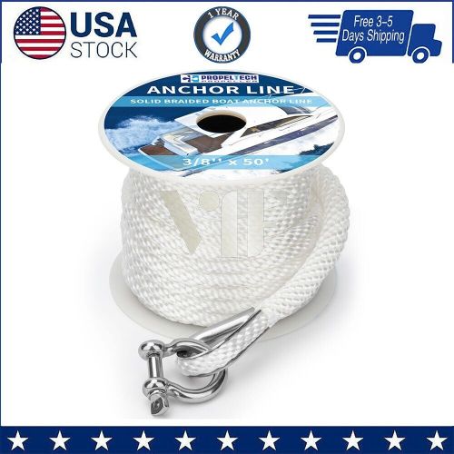 Anchor Rope Braided Anchor Line 3/8Inch 50 FT Premium Solid Braid MFP Boat Rop, US $22.99, image 7