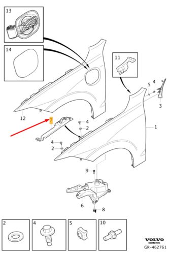 Volvo XC60 MK2 fender mount front left 31424580, NEW, ORIGINAL-, US $, image 2