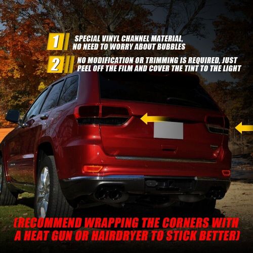 8X Smoked Tail Light Vinyl Tint Precut Overlay For 2014-2021 Jeep Grand Cherokee, US $19.99, image 4