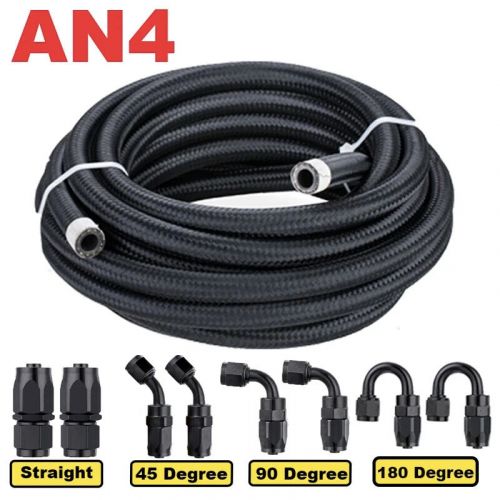 9.8ft/3m 4an 6an 8an 10an fuel line oil hose nylon steel braided cpe +8 fittings