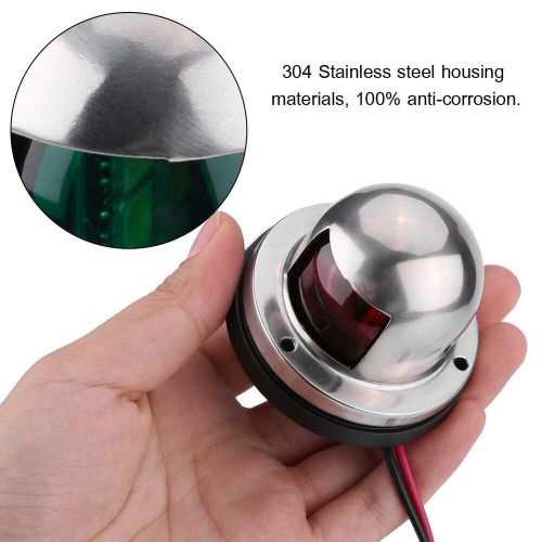 Marine Boat 12V Stainless Steel Red&Green LED Navigation Signal Light Lamp Yacht, US $12.26, image 5