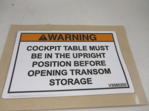 Cruisers yachts warning cockpit table decal set of (3) white v3085200 boat