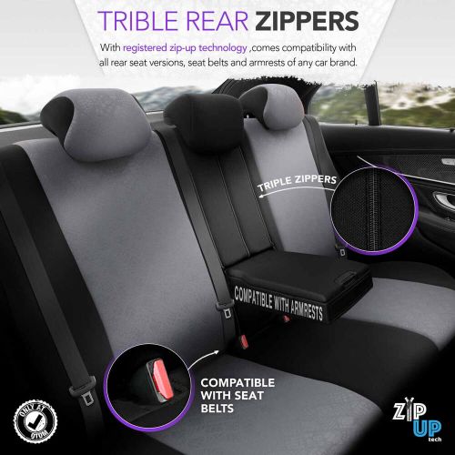 Car Seat Cover Set 5 Headrest OTOM Ruby 1202 Grey Black 3-Zip For Suzuki Toyota, US $300.00, image 4