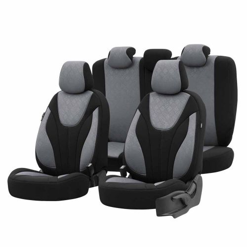 Car Seat Cover Set 5 Headrest OTOM Ruby 1202 Grey Black 3-Zip For Suzuki Toyota, US $300.00, image 8