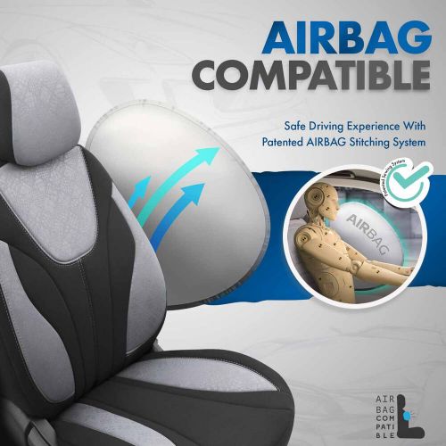 Car Seat Cover Set 5 Headrest OTOM Ruby 1202 Grey Black 3-Zip For Suzuki Toyota, US $300.00, image 13