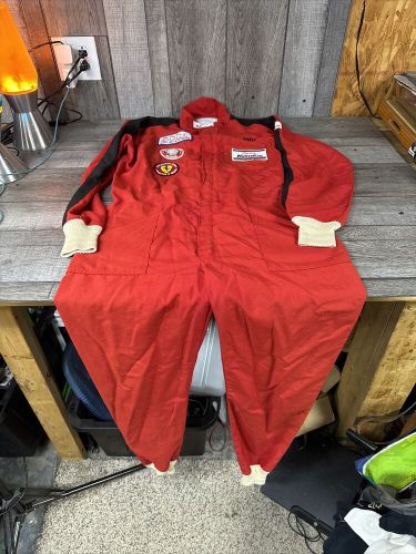 Vintage Ferrari SCCA Large BELL RACESTAR ONE PIECE DRIVING SUIT RED, US $299.99, image 4