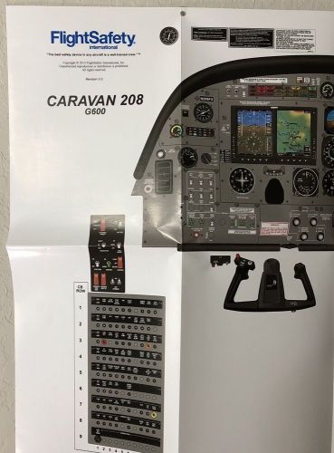 FlightSafety Cessna Caravan 208 G600 Cockpit Diagram Aviation Poster, 38.5" x 27, US $40.00, image 3