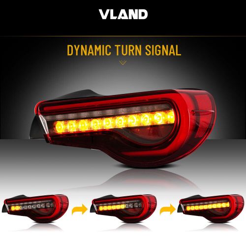 2pcs led tail lights for toyota 86 subaru brz scion fr-s 2013-2020 rear light