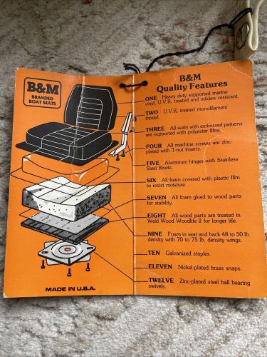 Vintage B&M Branded Boat Seats Are For Cabelas USA New Old Stock, US $129.99, image 8