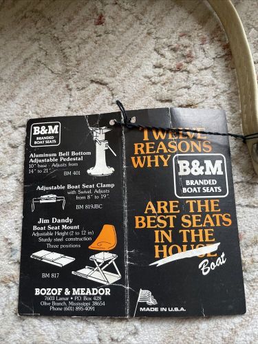 Vintage B&M Branded Boat Seats Are For Cabelas USA New Old Stock, US $129.99, image 9