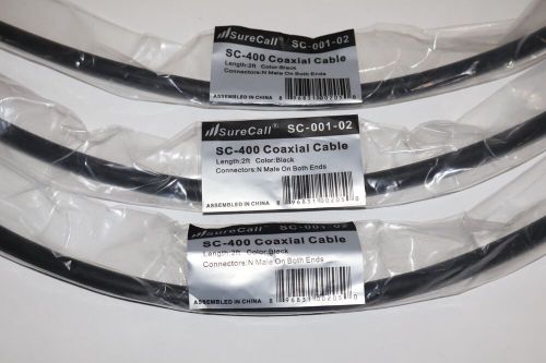Lot Of 3 Surecall SC-001-02 / SC-400 Coaxial Cable 2ft Black, US $39.99, image 2