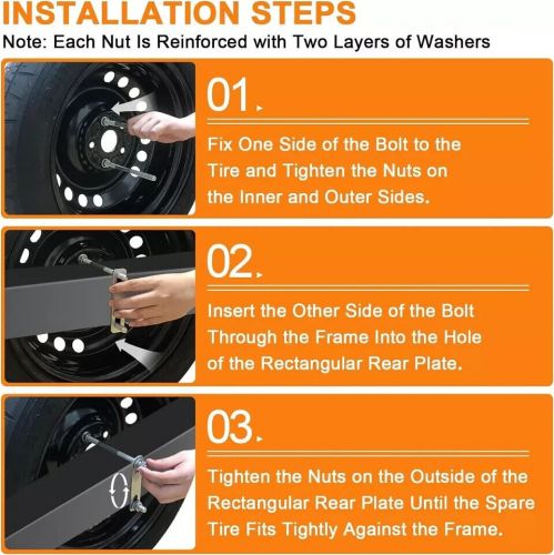 Spare Tire Carrier 120lbs Weight Capacity Boat Trailer Spare Tire Mount Universa, US $15.50, image 3