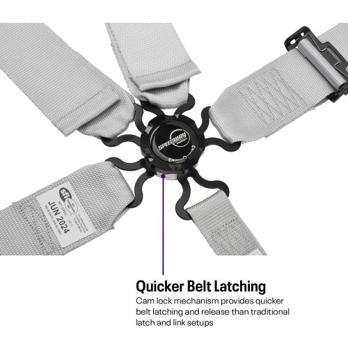 Speedway Elite, 5 Point Seat Belt Harness, Cam Lock, Silver, US $101.99, image 3