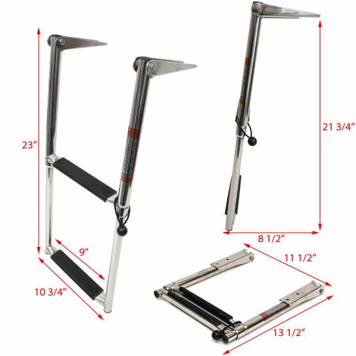 Boat Telescoping Ladder 38035 | 2 Step 23 Inch Stainless Steel, US $93.78, image 4