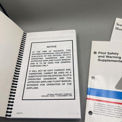 Cessna Skyhawk 172P 1986 Information Manual Vintage Owners Pilot Brand New, US $42.99, image 14