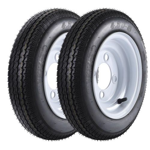 2 pack 4.80-8 Trailer Tires Wheels with 8'' Rims 4 Lug on 4'' Load Range C 6PR, US $60.99, image 2