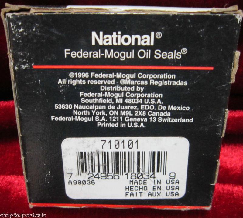 Purchase New National Federal Mogul Oil Seals 710101 Axle Shaft Seal in