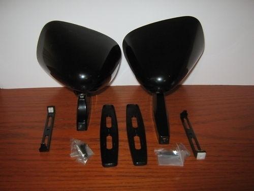 Classic hot rod muscle black bullet sport restoration mirror pair - universal