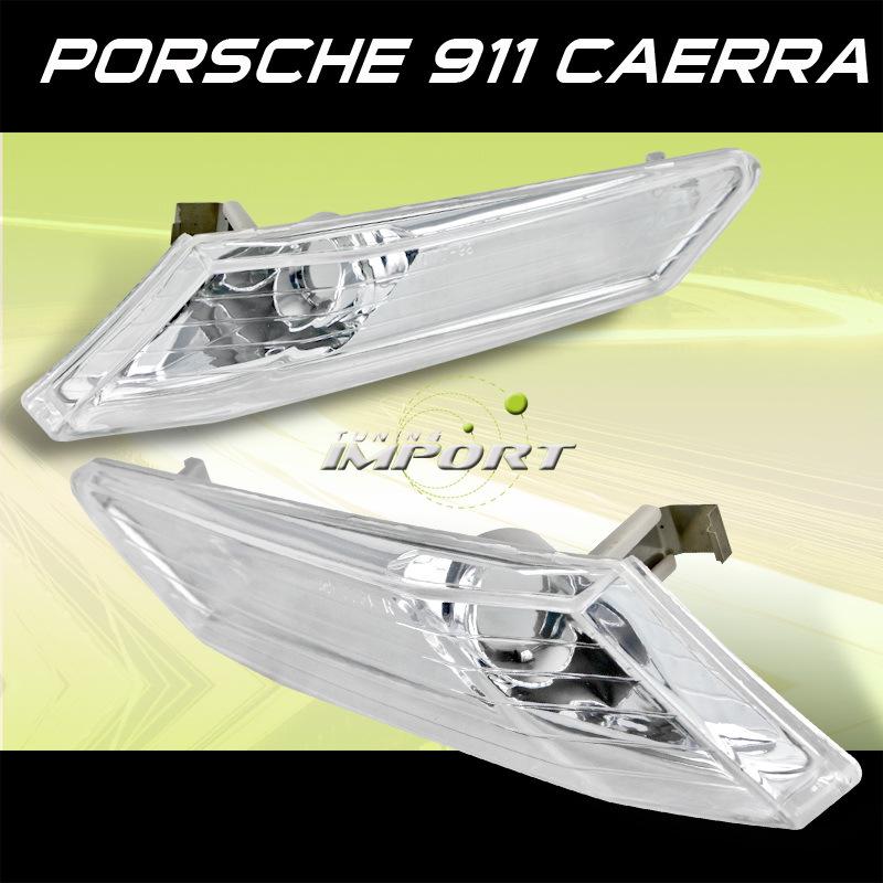 2005-2008 06 porsche boxster 987 euro clear side marker signal lights pair lh+rh