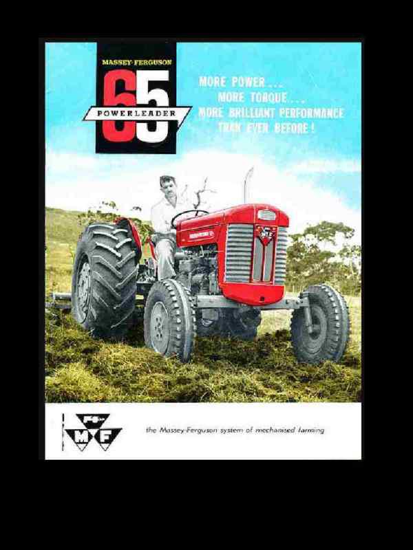 Massey ferguson mf 65 gas & diesel tractor manuals 160pg operation & maintenance
