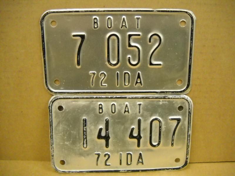 Purchase IDAHO BOAT LICENSE PLATES 1972 in Chicago, Illinois, US, for