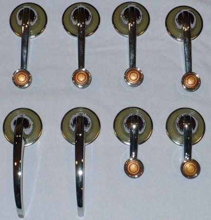 46-47-48-1946-1947-1948 chevy chevrolet inside handle set 2-door chrome new