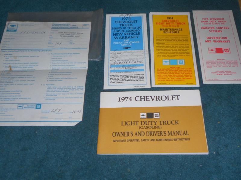 1974 chevrolet truck owner's manual set / original /  pickup / suburban / blazer