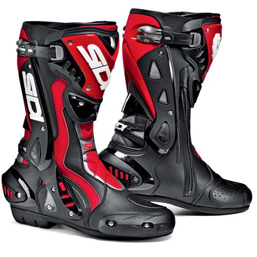 Sidi st black/red racing motorcycle boots size eur 43 us 9-9.5