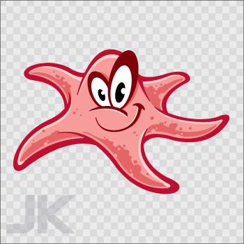 Decal stickers fish salt water starfish cartoon funny 0500 x62f2
