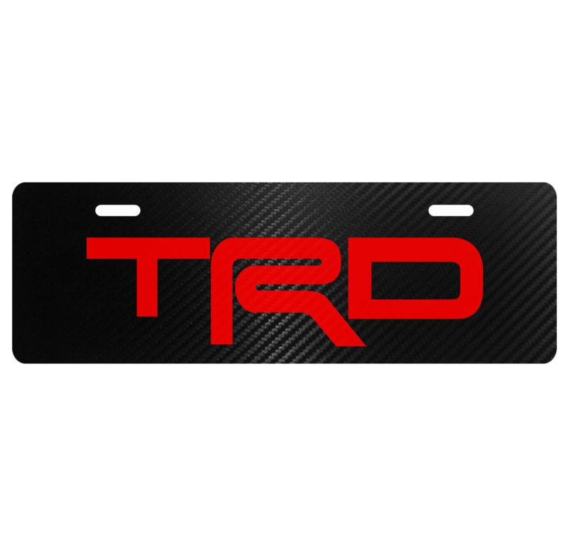 Carbon fiber - trd sport license plate tag - trd-htag-006 half tag