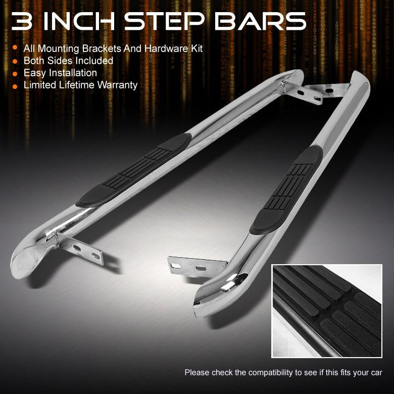 03-07 suzuki jimny  3" polished stainless steel side step bar running board pair