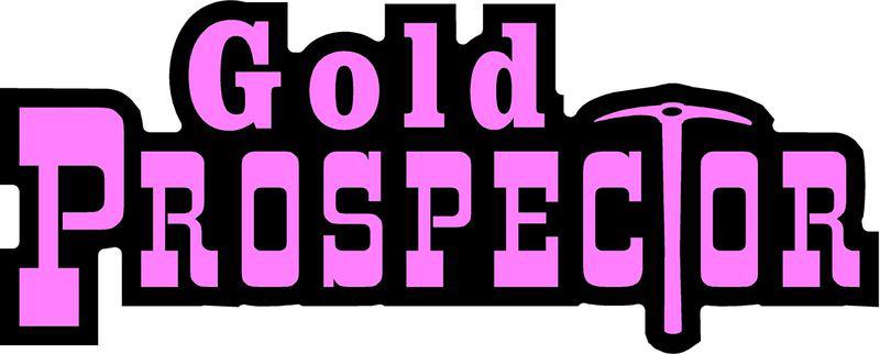 1 - 2" x 6.5" pink gold prospector decal sticker high banker nugget panning 608