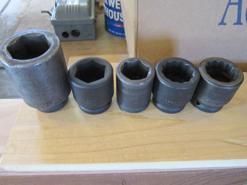 21 pc wright, proto, mac 3/4" drive 6-point 3/4"-2" sae impact socket set used