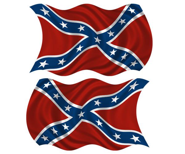 Confederate rebel waving flag decal set 4"x2.4" american vinyl sticker zu1