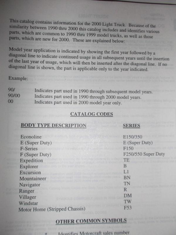 Purchase 2000 Ford Trucks Parts Catalog Manual F150 F250 F350 Super