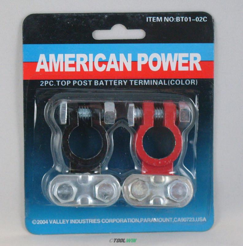 2pc Top Post Battery Terminal Set Positive Ground 1 AWG 12V Universal Car Truck, US $6.94, image 2