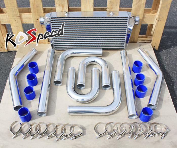 Universal front mount turbo intercooler+silver pipe piping kit fmic 31x12x3.25