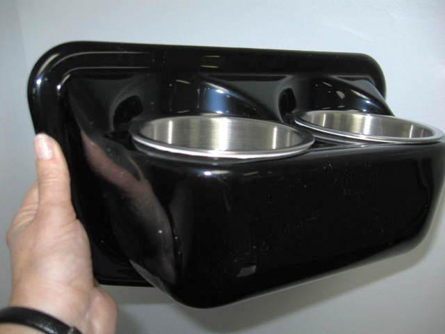 Ssi oem boat or rv drink holder black 2 stainless steel cups