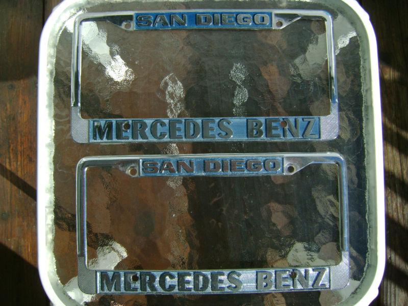 Mercedes-benz san diego chrome license plate frames very rare, great condition! 