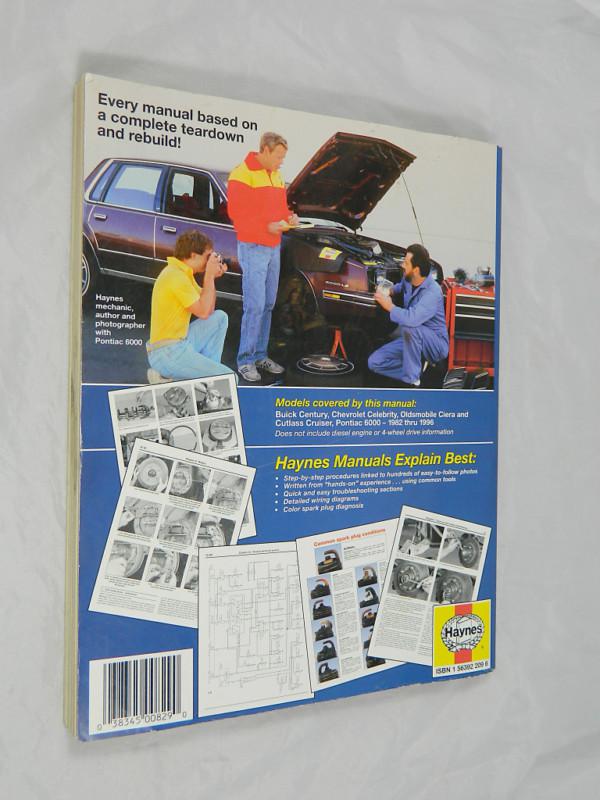 GM Buick Century Chevy Celebrity Olds Cutlass Ciera 1982 - 1996 Haynes Manual, US $19.99, image 2