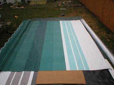 19' rv trailer camper replacement factory awning fabric sea green 8500 a & e new
