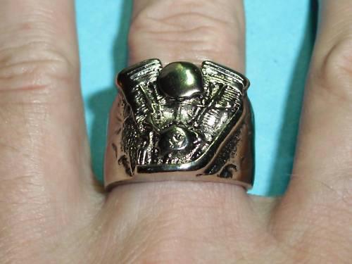 Bague(ring,anillo) d'1 moteur moto(motor bike,motorrad) harley davidson de 2,1cm
