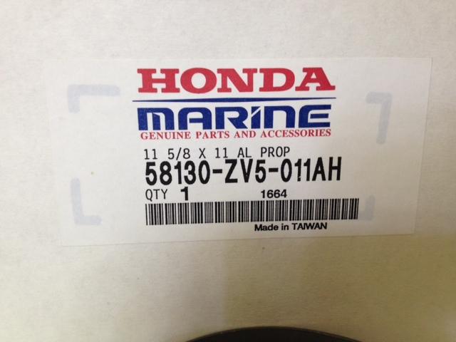 HONDA 58130-ZV5-011AH 11.5x11, 13 Spine Aluminum Propellor NEW in box genuine, US $35.00, image 4