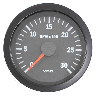 Vdo vision series tachometer 0-3,000 3 3/8" dia in-dash black face 333152