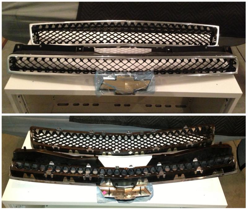 2007-2013 chevrolet tahoe suburban oem black and chrome grill 
