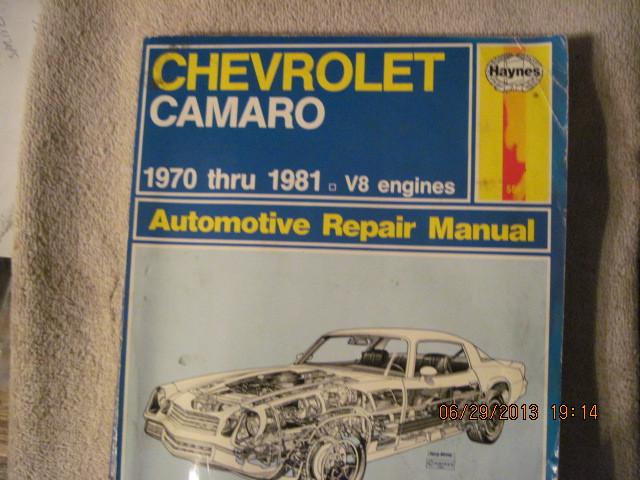 Haynes repair manual 70-81camaro z-28 type lt rally sport berlinetta