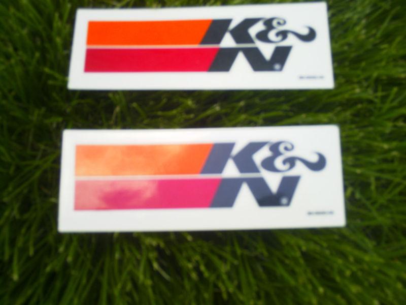 Two k& n filter  racing decal size 1 1/2" x 4 1/2" black letters
