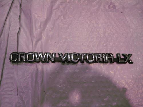 92-97 ford crown victoria lx rear trunk emblem script badge decal nameplate 97
